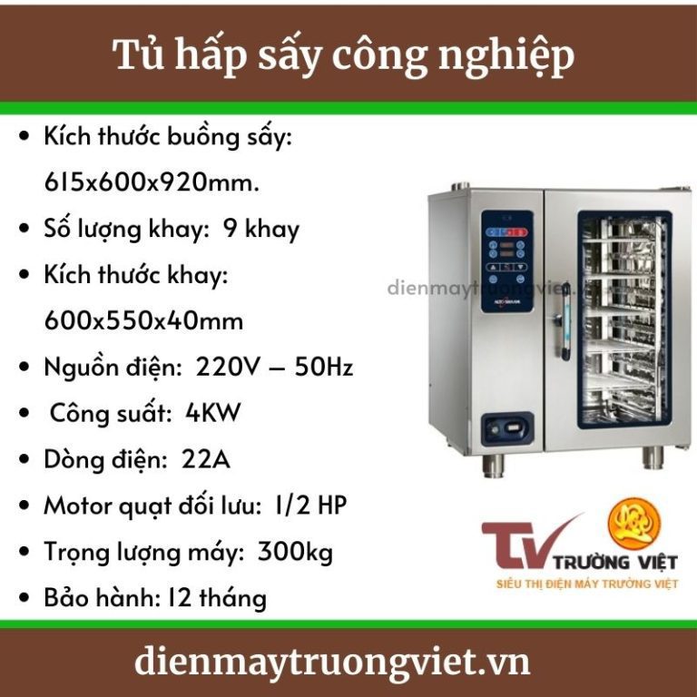 Thông số kỹ thuậtt tủ hấp sấy công nghiệp